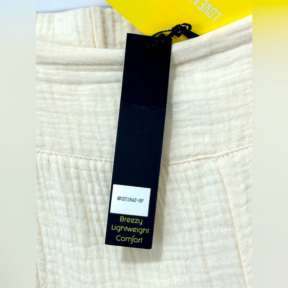 One 5 One -  Cream Gauze Pant High Rise Wide Leg Elastic Back Small NWT - Picture 5 of 8